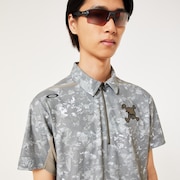 Skull Geo Foliage Shirt - Brown Print