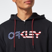 Teddy Full Zip Hoodie - Black/American Flag