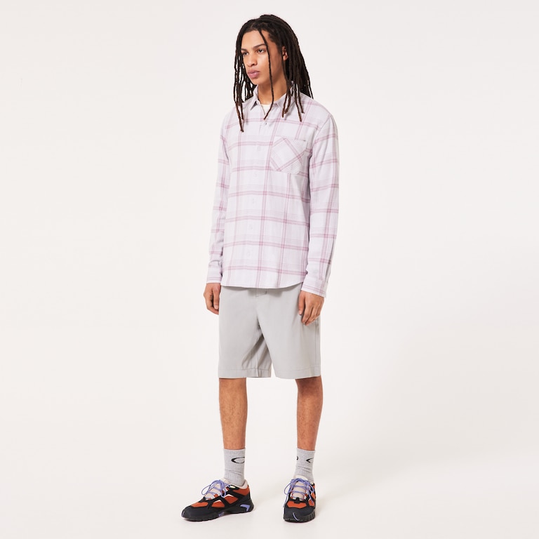 Podium Plaid Ls Flannel - Lunar Rock/Toadstool Check