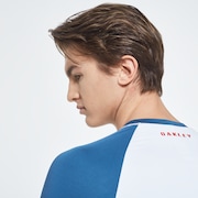 Color Block Short Sleeve Rashguard - Interstellar Blue