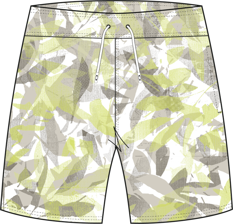 Canary Palms Rc 18" Beachshort - Camo Palm Sulphur