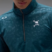 Skull Embossed LS Mock Shirt 2.0 - Pine Forest