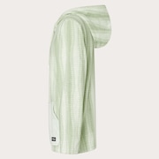 Dawny 1/4 Zip Hoodie - Green Zig-Zag Print