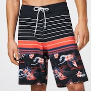 Retro Bloom 20 Boardshort - Black Hawai/Stripe