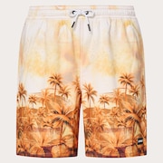 Canary Palms Rc 18" Beachshort - Palm Print Grenache