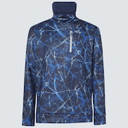 Oakley Crack Mx Hi-Neck Ls Shirt - Blue Storm Print