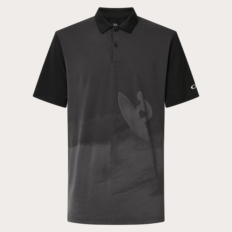 Jacquard Printed Polo - Blackout