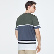 Striped 1975 Short Sleeve Tee - Dark Brush Color Block