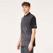 Jacquard Printed Polo - Blackout