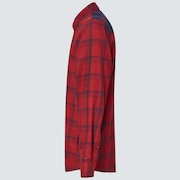 Bonfire Full Zip LS - Fathom/Iron Red Check