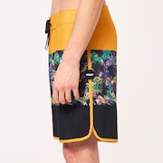 Neon Palms 19" Boardshort - Yellow Palm Block Print