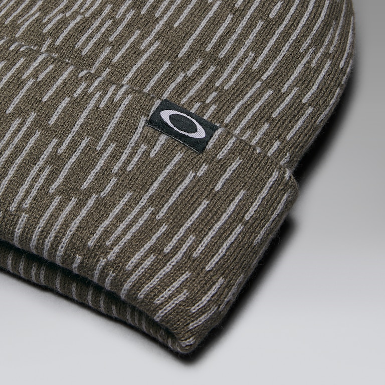 Fleece-Lined Graphic Beanie​ - Rain Camo Olive