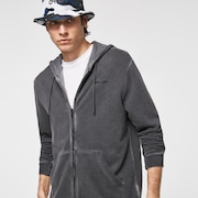 Overdyed Topo Fz Hoodie - Blackout