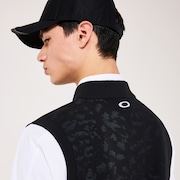 Skull Spotted Jacquard Vest - Pitch Black