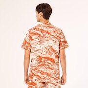 Deco Palms Rc SS Button Down - Duality Swirl White/Brown