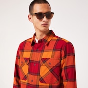 90s Plaid LS Shirt - Ginger/Grenache Check