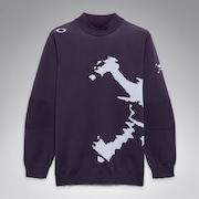 Skull Bold Sweater Mock Shirt - Rusted Purple
