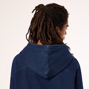 Indigo Side Zip Hoodie - Blue Indigo
