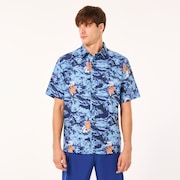 All Day  Rc Shirt - Tiger Flowers Camo Blue