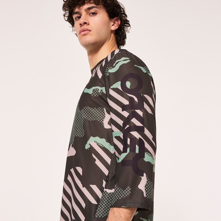 Ride Free LS Jersey - Green Stripe/Grip Camo
