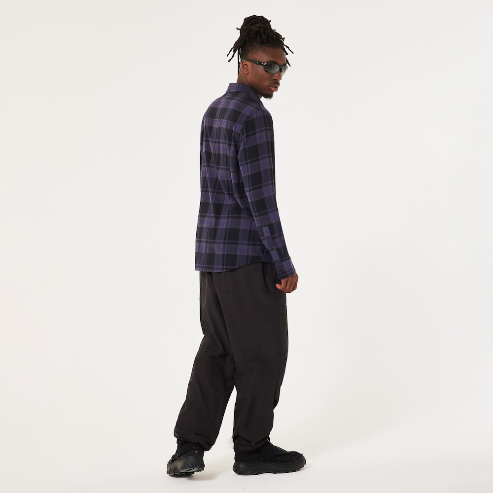 Oakley Podium Plaid Ls Flannel in Black/Graphite/Amethyst | Oakley