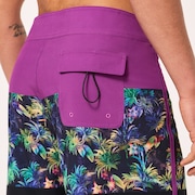 Neon Palms 19" Boardshort - Purple Palm Block Print