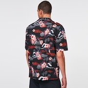 Tropic Bloom SS Button Down - Black Hawai