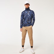 Oakley Crack Mx Hi-Neck Ls Shirt - Blue Storm Print