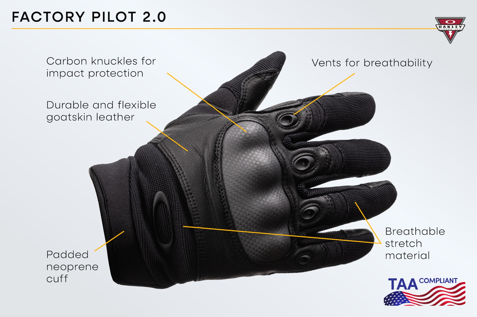 Oakley Factory Pilot 2.0 Glove TAA Compliant in Black | Oakley® US