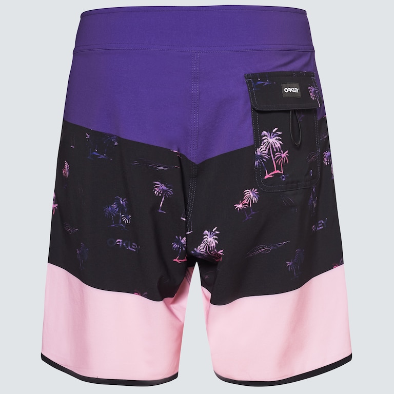 Tropics St 19"Rc Boardshort - Palms Stripe Black