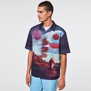 Outer Limits SS Button Down - Galaxy Print