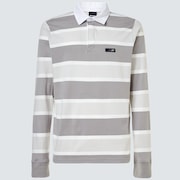 Drop Kick Rugby Polo - Stone Gray Stripes