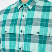 Cabin Button Down LS - Light Green Check