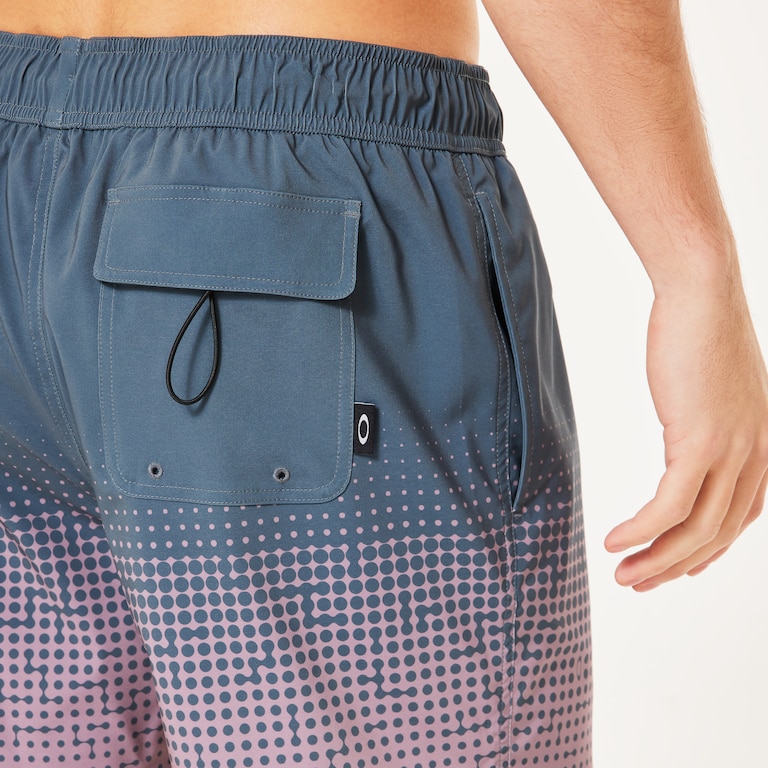 Sand Pixel Rc 16" Beachshort - Gradient Monogram Slate/Toadstool
