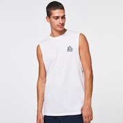 Space Polygon Sleeveless T - White
