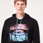 Golden Hour Bark Po Hoodie - Blackout