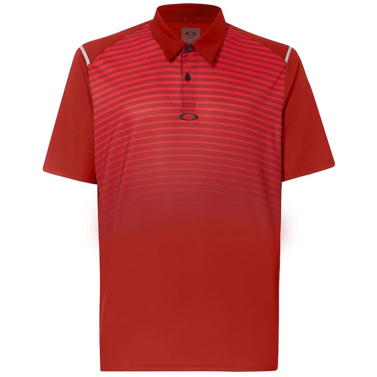 Polo Shirt Short Sleeve Striped Ellipse - Iron Red