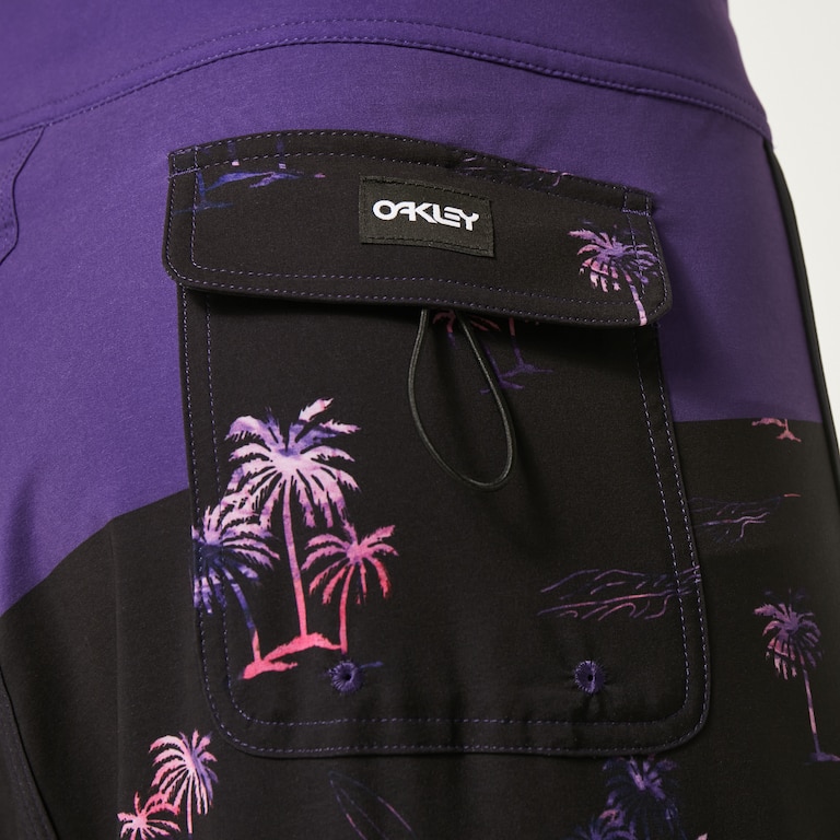 Tropics St 19"Rc Boardshort - Palms Stripe Black