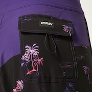 Tropics St 19"Rc Boardshort - Palms Stripe Black