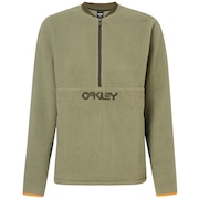 Fluffy Half Zip Jacket - Washed Army
