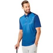 Polo Shirt Short Sleeve Striped Ellipse - Dark Blue