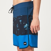 Tropics St 19"Rc Boardshort - Palms Stripe Blue
