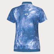 Elevate Squeeze Hem Polo - Blue Storm Print