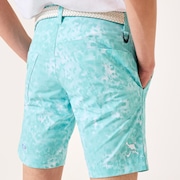 Skull Heat Block Staple Shorts - Turquoise Print