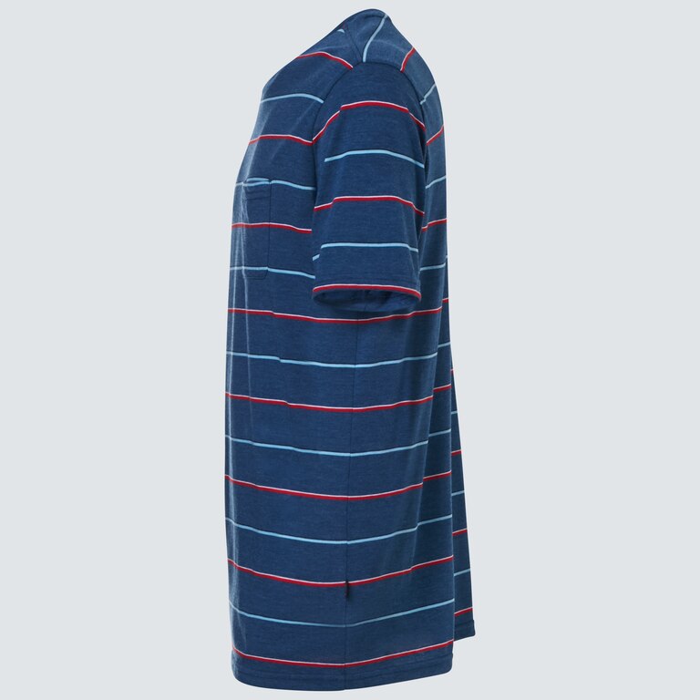 All Stripes SS Tee - Poseidon Heather