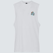 Space Polygon Sleeveless T - White