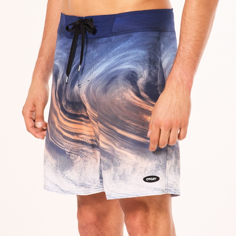 Cosmic Tides 18" Boardshort - Gradient Swirl Blue/Orange