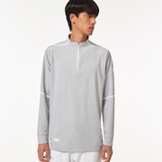 Skull Synchronism Ls Mock Shirt - Gray Slate