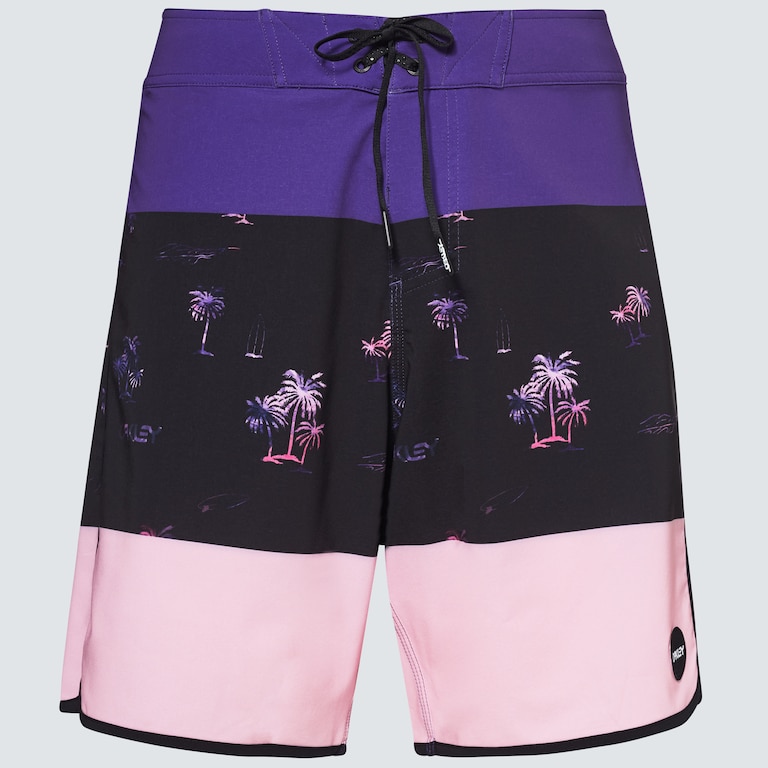 Tropics St 19"Rc Boardshort - Palms Stripe Black