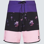 Tropics St 19"Rc Boardshort - Palms Stripe Black